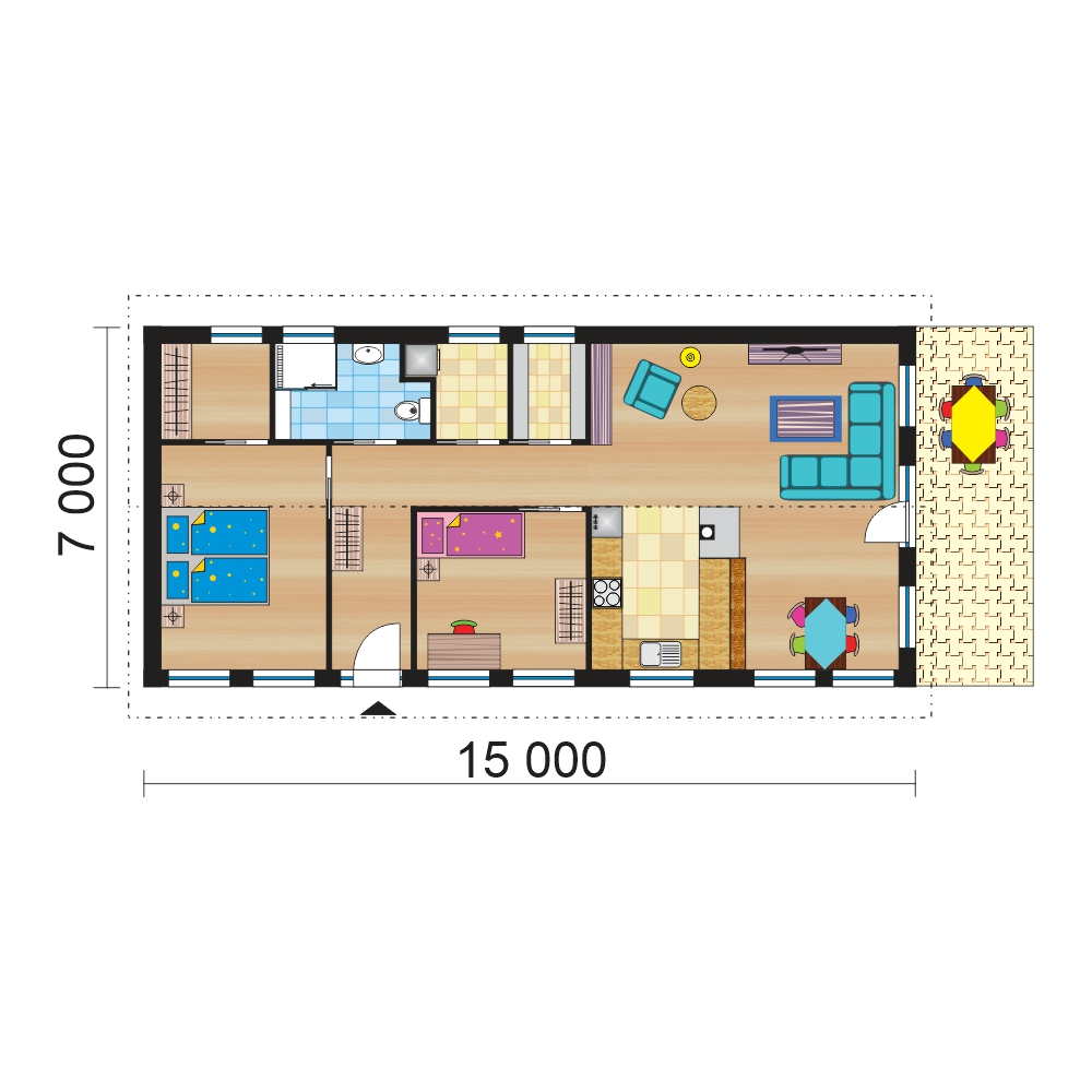 Bungalow ideal for a narrow plot - no.19, layout
