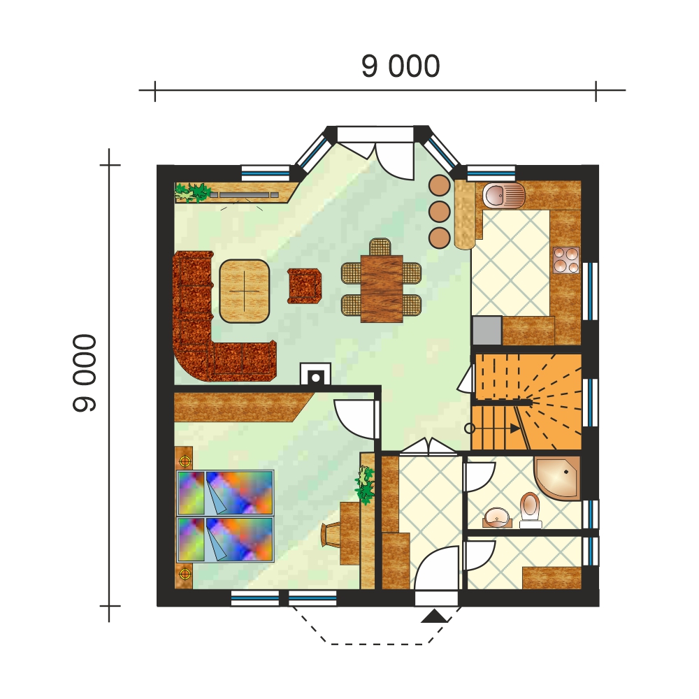 Large four-bedroom two storey house - No.2, layout