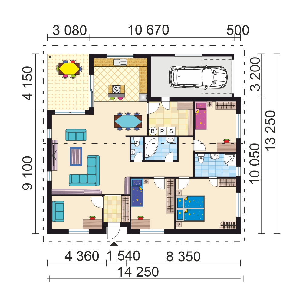 Floor plans bungalow with garage - layout - no.26