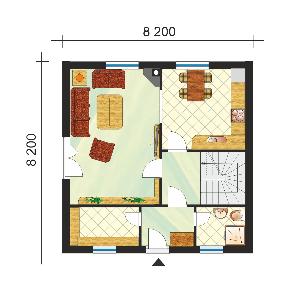 Medium-sized two-storey family house - No.6, layout