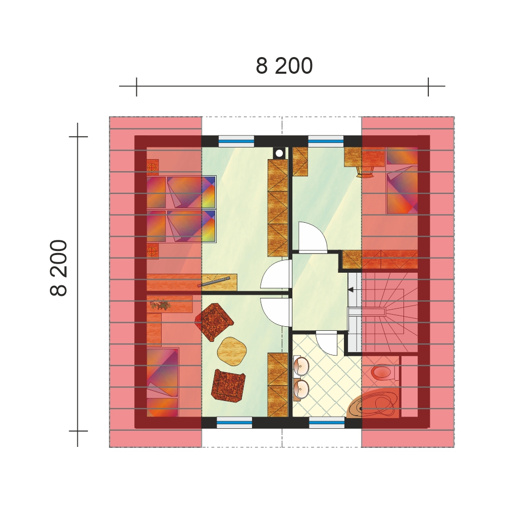 Medium-sized two-storey family house - No.6, layout