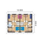 Floor plan of a duplex semi-detached house - no.9 - 2b