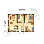 Floor plan of prefab house - no.35