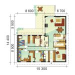 Floor plan 6-room bungalow - no.43
