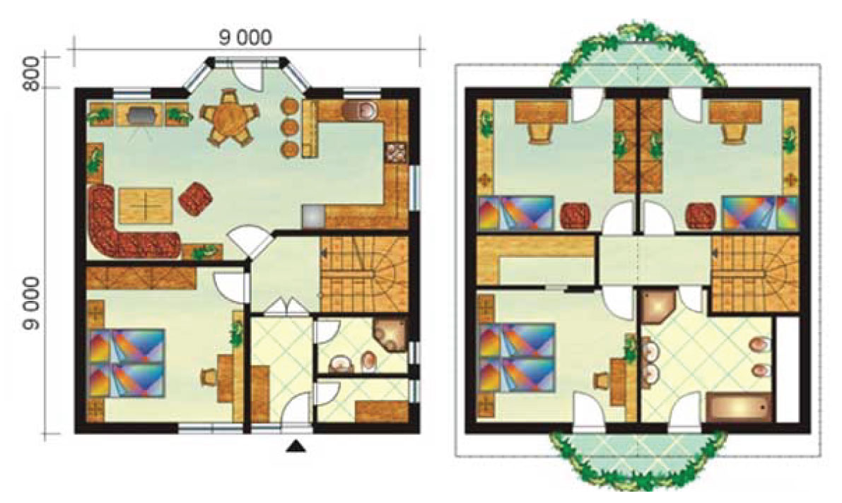 Large five-bedroom, two storey house - No.3, layout