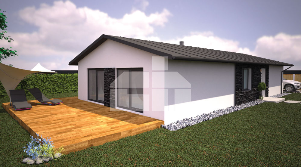 Project of a three-bedroom house on a narrow plot - No.18