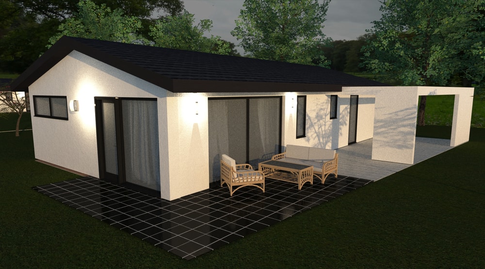 Two bedroom ceramic bungalow with one bedroom- No.93