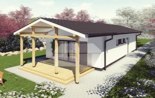 Project of a narrow three-bedroom prefab bungalow – No.36