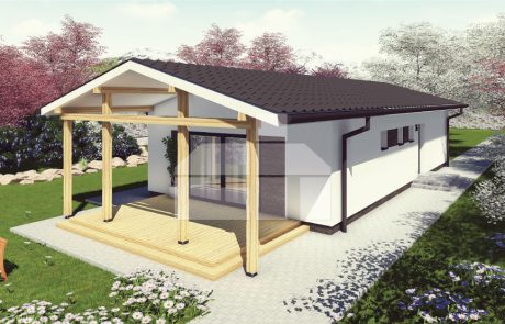 Project of a narrow three-bedroom prefab bungalow – No.36