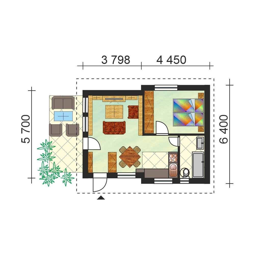 2-Room modular house - M2 - layout