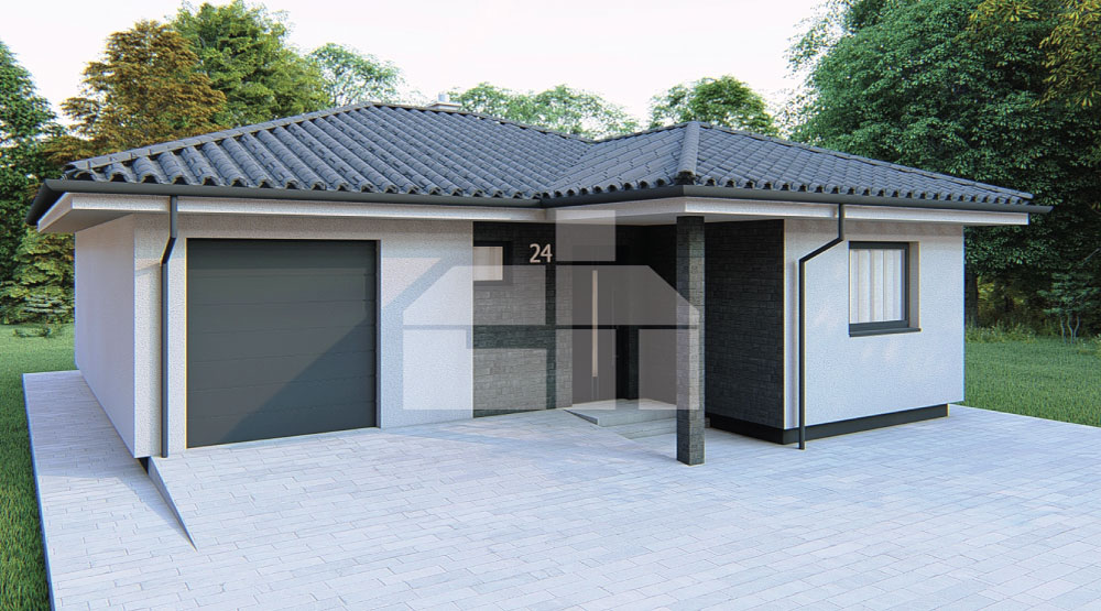 Three-room family house with a garage - no.24