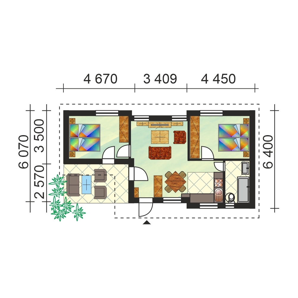 3-Room Modular House – M3 – layout 3-Room Modular House - M3 - layout
