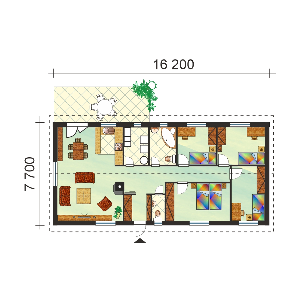 Large 5 bedroom energy efficient bungalow - no.75 - layout