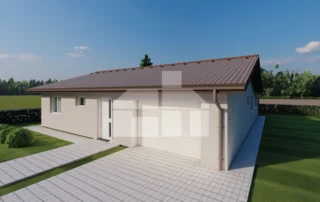 L-Shaped Four-Bedroom Family House Plan with Garage- No. 99