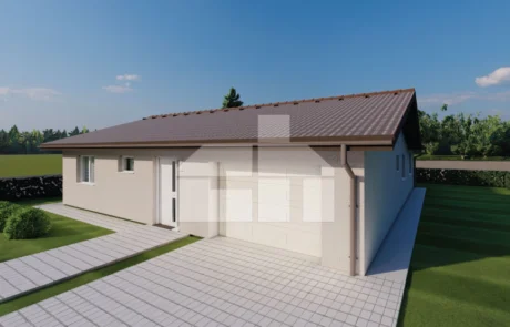 L-Shaped Four-Bedroom Family House Plan with Garage- No. 99