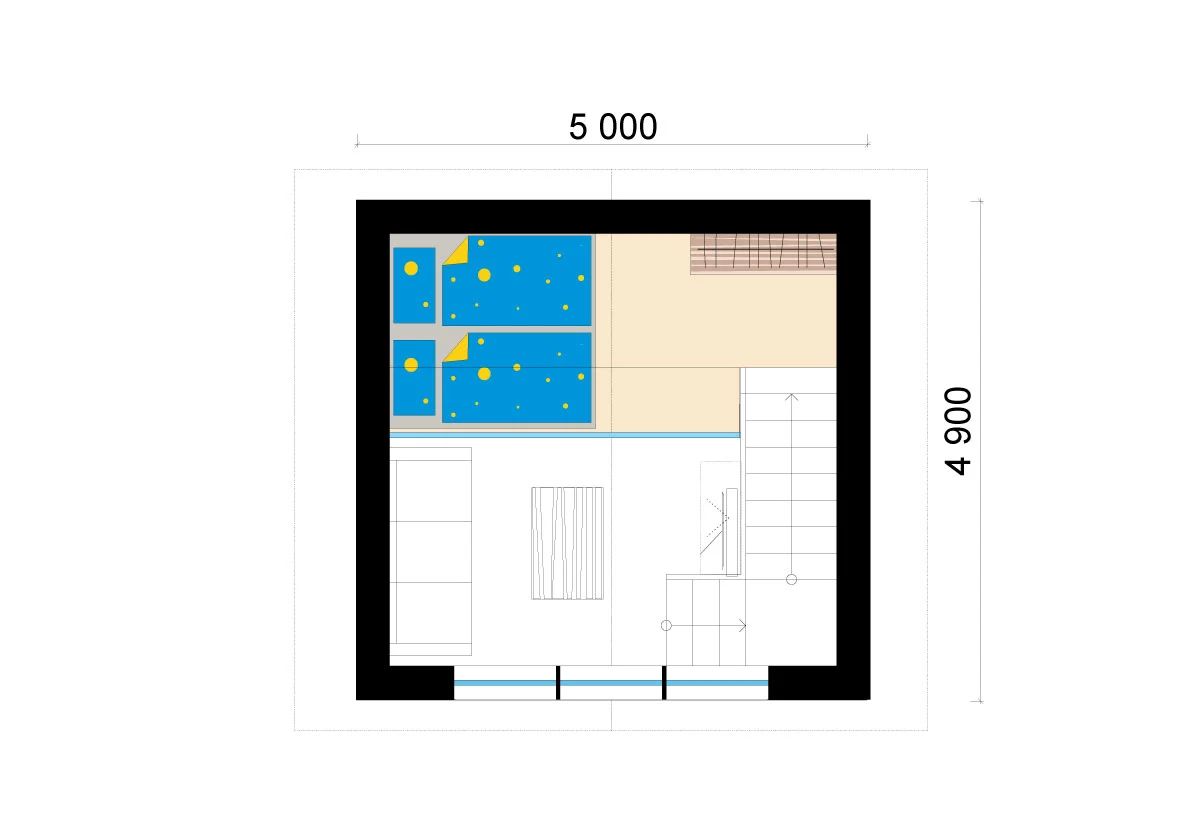 Tiny House Under 25 m² with Loft – No. 86 -Floor plan